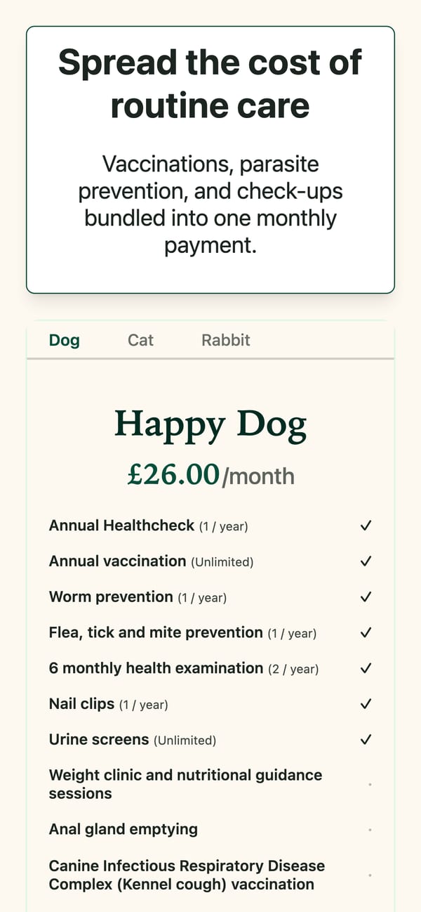 Forest theme pet care plan example
